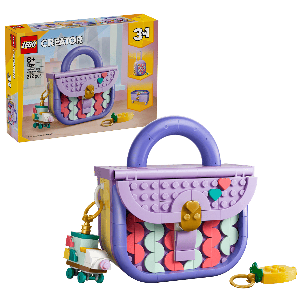 LEGO Creator 3 in 1 Art Fashion Bag with Storage 272 Pieces 8Y+ – Multicolor
