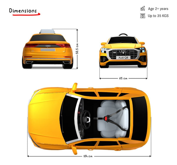 EMotorad Formula Fun AUDI Q8 Ride-On Car - Orange