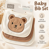 Hudson Baby Big Softies Newborn Bibs Pack of 3 Bear Fawn