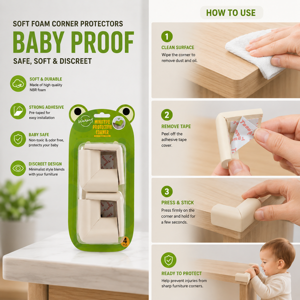 Weikang Baby Safety Foam Corner Protectors - 4 Pcs