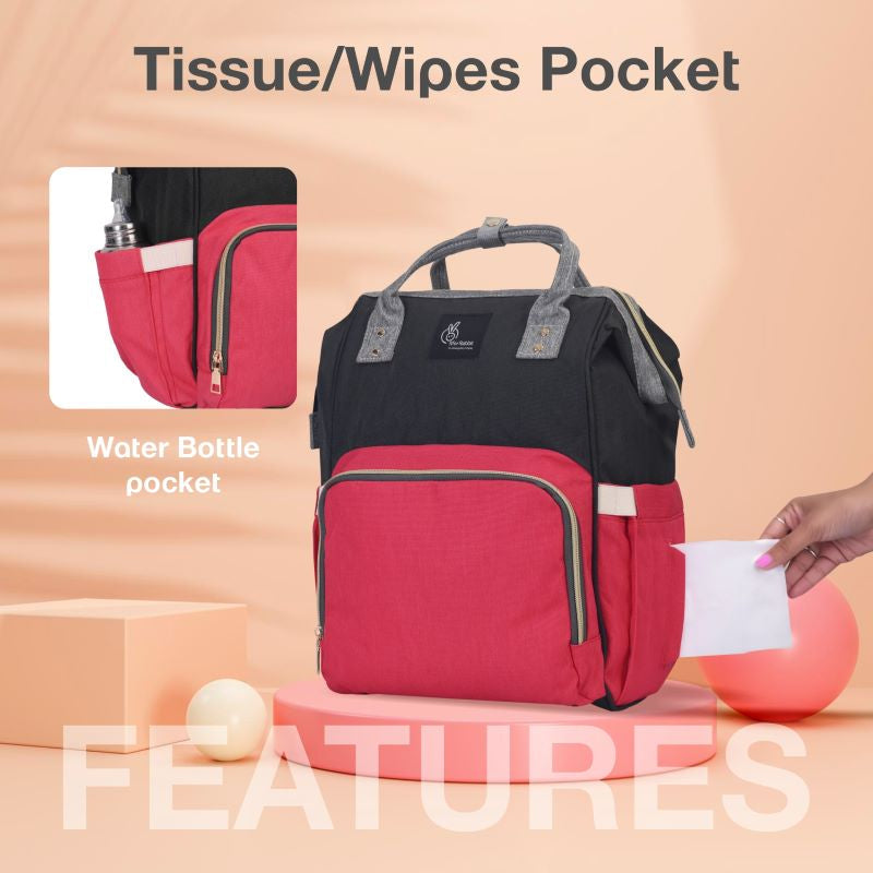 R For Rabbit Diaper Bag Caramello Red Black
