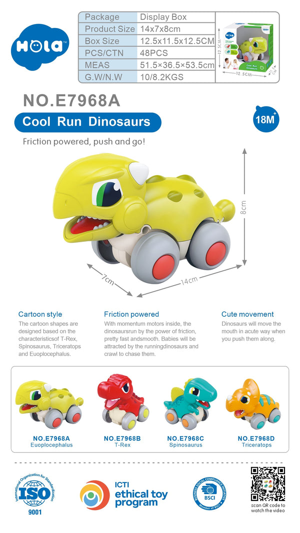 HOLA Pocket Dinosaur Toy 8.3 × 4.1 × 5.8 cm Blue