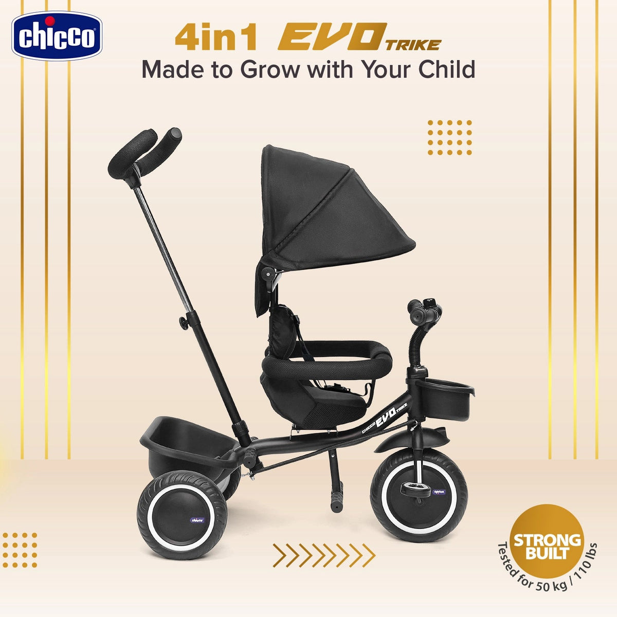 Chicco 4-in-1 Evolution Trike One Size Black