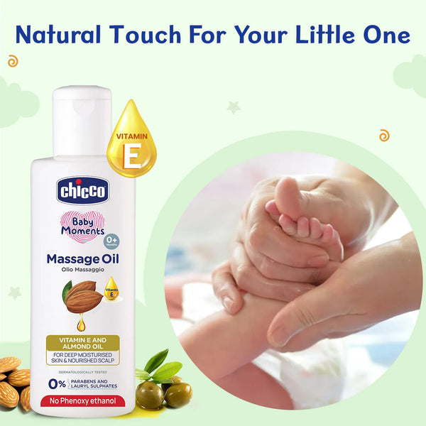 Chicco Baby Moments Virgin Coconut Massage Oil 200ml – Clear