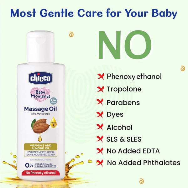 Chicco Baby Moments Virgin Coconut Massage Oil 200ml – Clear