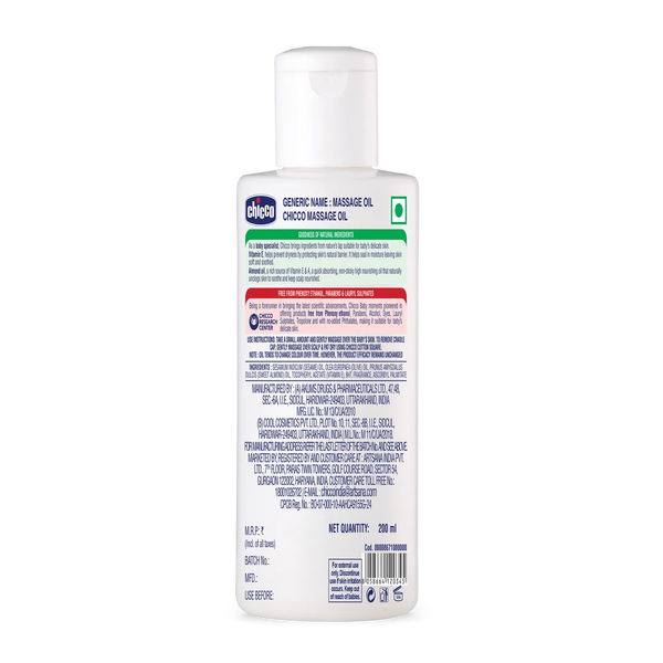 Chicco Baby Moments Virgin Coconut Massage Oil 200ml – Clear
