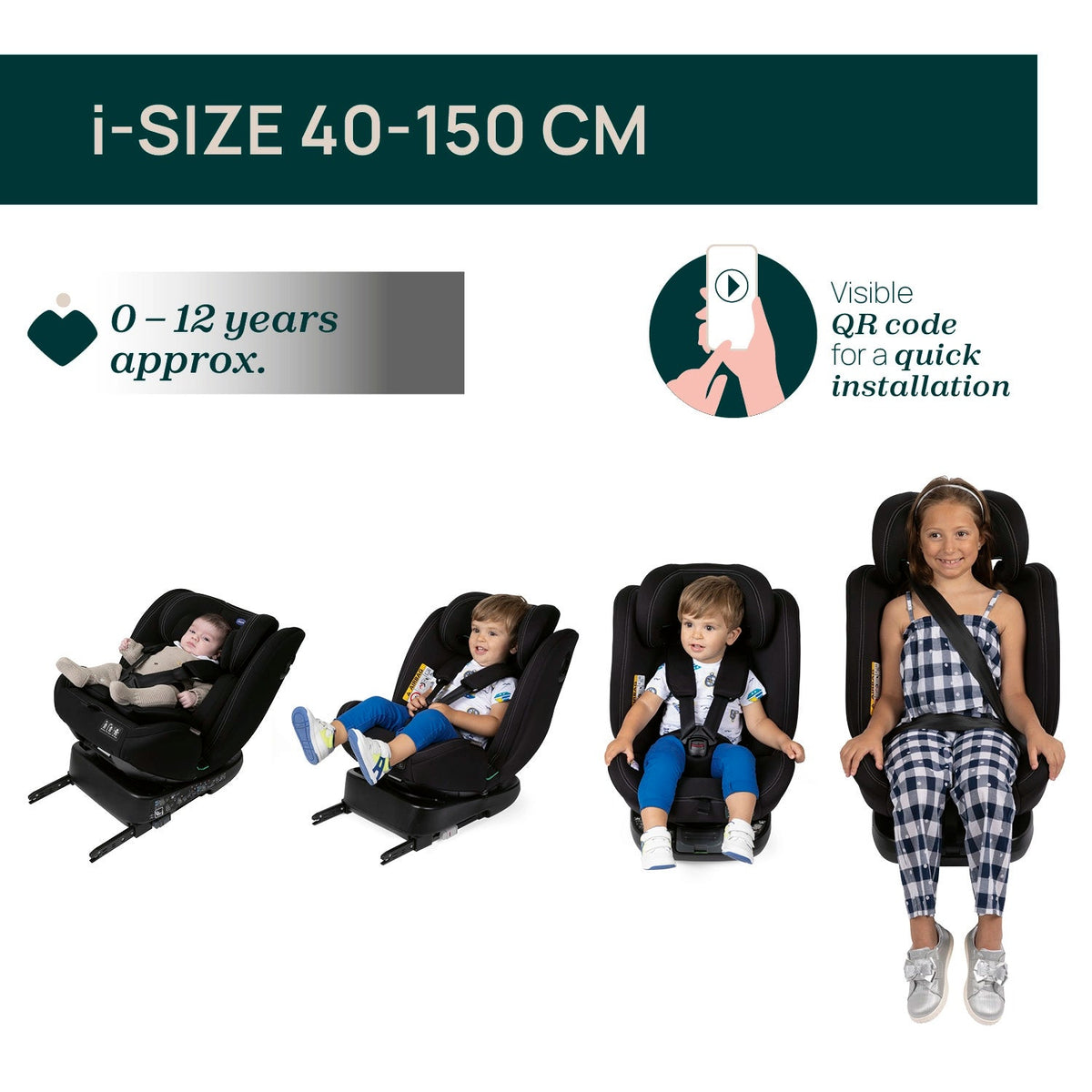 Chicco Unico Evo i-Size Car Seat 40–150 cm Black