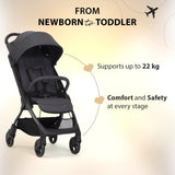 Chicco We 2 Lightweight Travel Stroller One Size Ebony Black