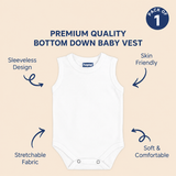 Hopop Baby Cotton Round Neck Sleeveless Romper Pack of 1 - White