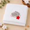 Babiano Sleeping Teddy Hooded Baby Towel – White