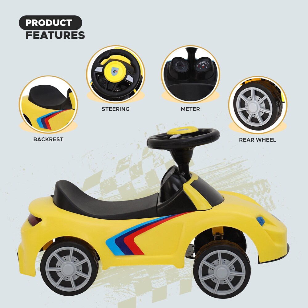 Dash F1 Stylish Ride on Car with Music - Yellow