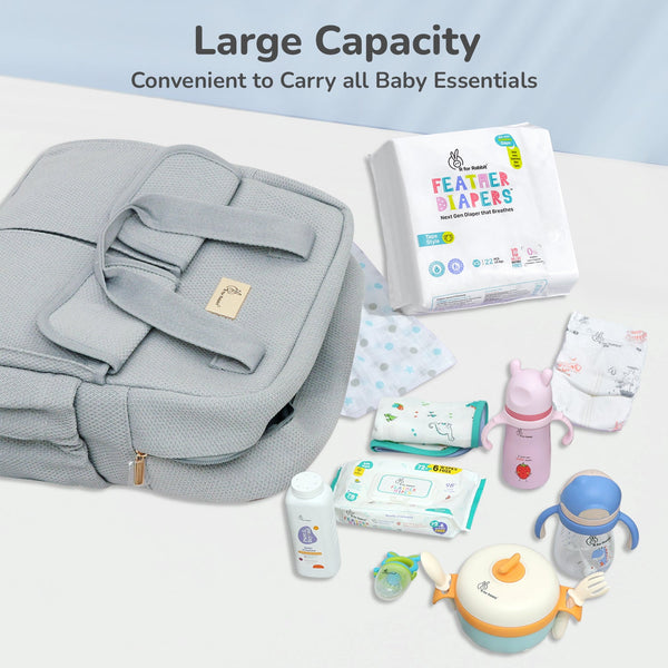 R for Rabbit Diaper Bag Caramello Breezy Grey