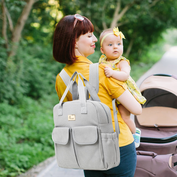 R for Rabbit Diaper Bag Caramello Breezy Grey