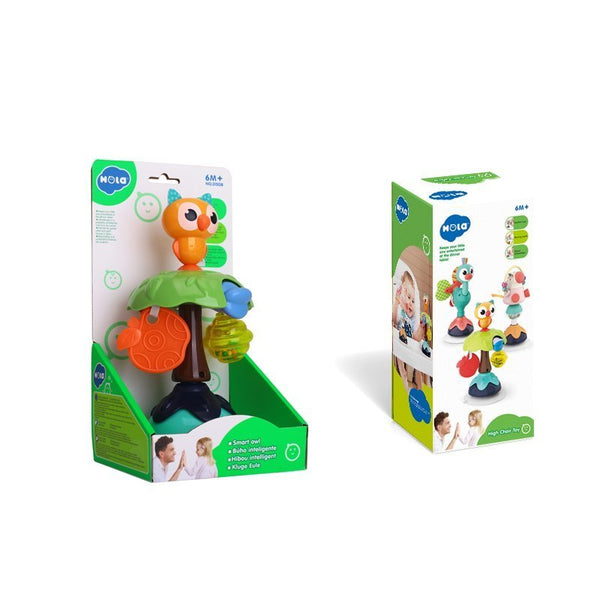 Hola Smart Owl Highchair Suction Toy 10.5 x 10.5 x 21 cm Multicolor