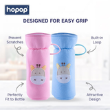 Hopop Soft Plush Hosiery Baby Feeding Bottle Cover - Assorted Colors