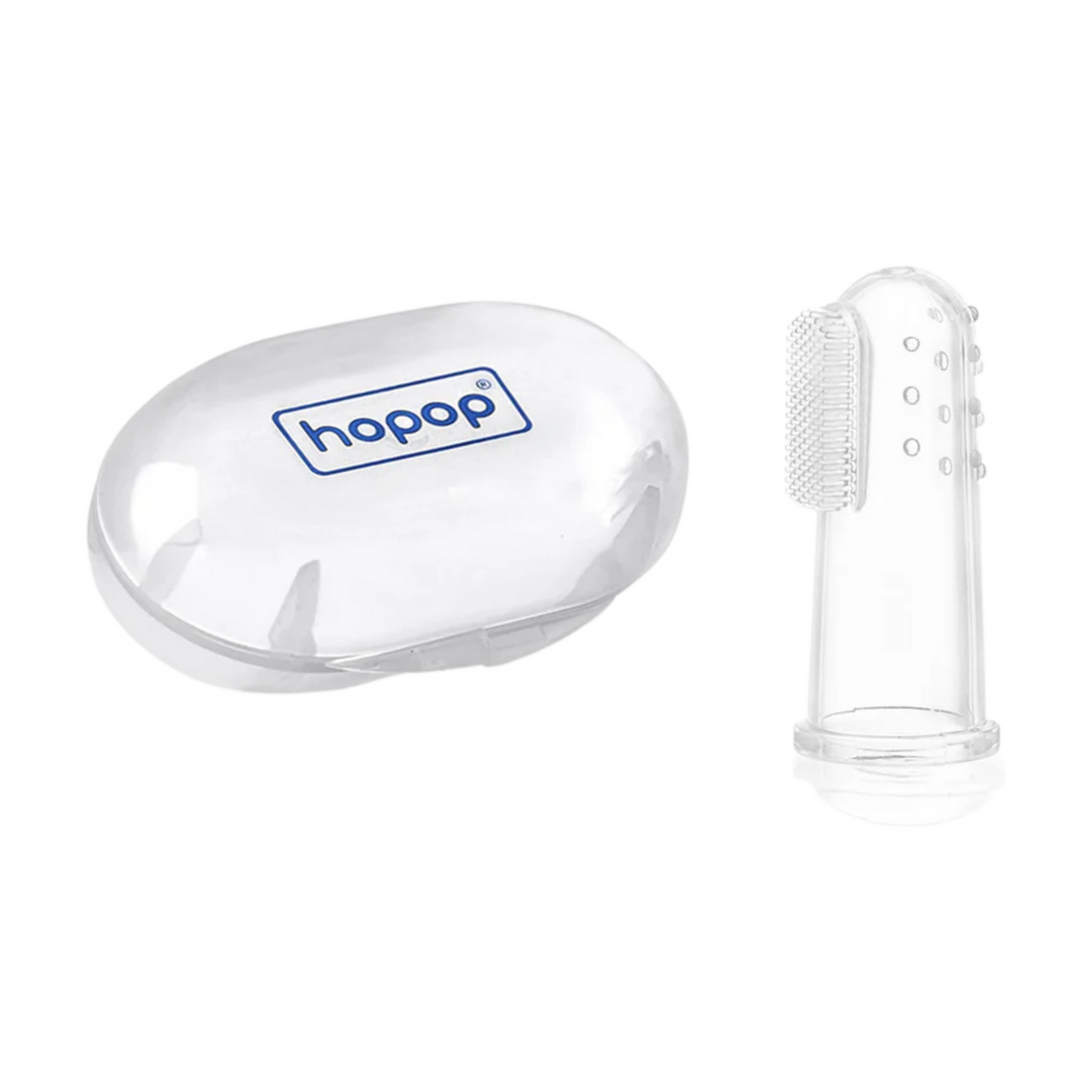 Hopop Baby Finger Toothbrush With Case White