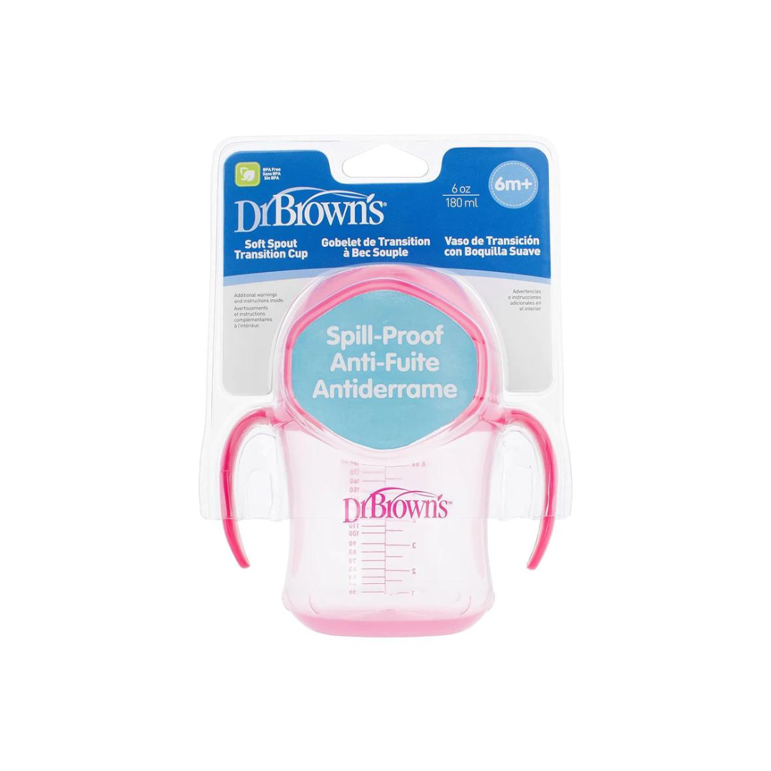 Dr Browns Soft Spout Transition Cup - Pink Deco