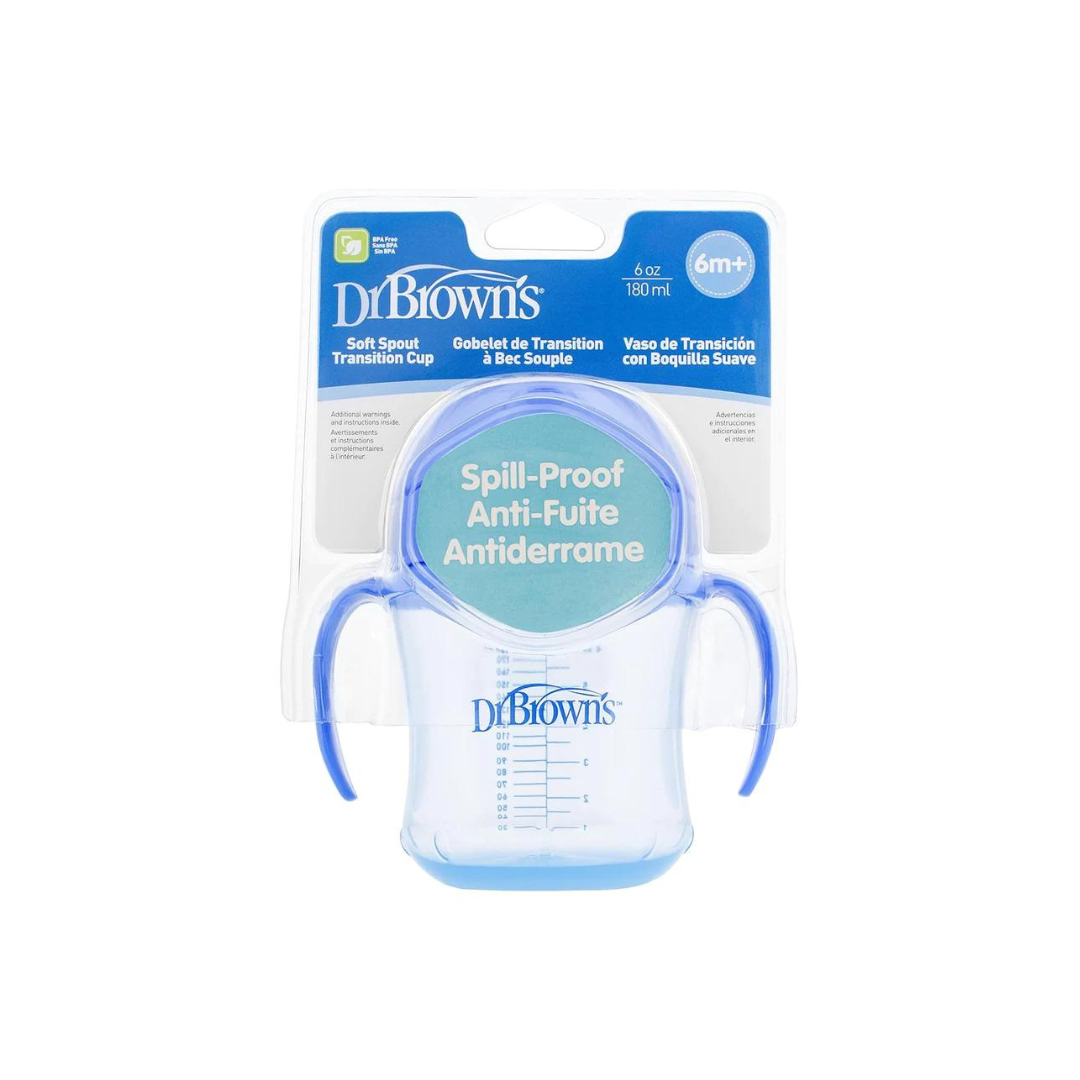 Dr Browns Soft Spout Transition Cup - Blue Deco