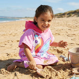 Quad Seven Magical Unicorn Hooded Towel Poncho for Kids (2–4 Years) – Soft & Absorbent Beach & Bath Robe with Sunglasses