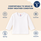 Babiano Baby Cotton Round Neck Full Sleeves Vest Top Pack of 1 White