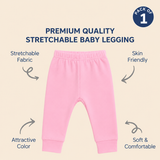 Hopop Baby Cotton Pajama Pants Pack of 1 0-3 Months Pink