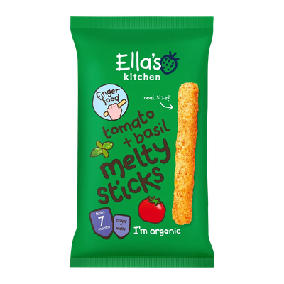 Ella’s Kitchen Organic Tomato & Basil Melty Sticks Baby Snack – 7+ Months, 16g