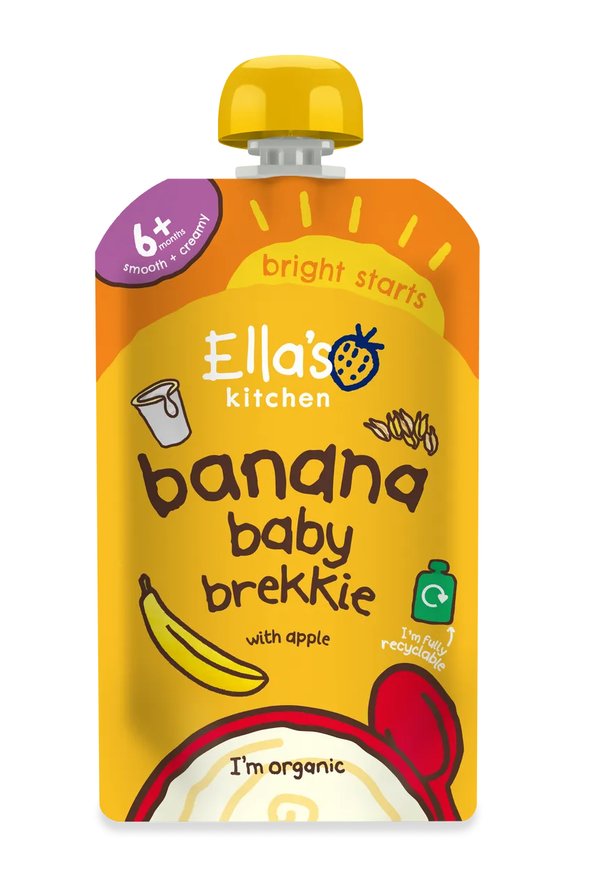 Ella’s Kitchen Organic Banana Baby Brekkie Super Smooth Puree Pouch – 6+ Months, 100g