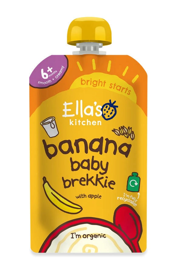 Ella’s Kitchen Organic Banana Baby Brekkie Super Smooth Puree Pouch – 6+ Months, 100g