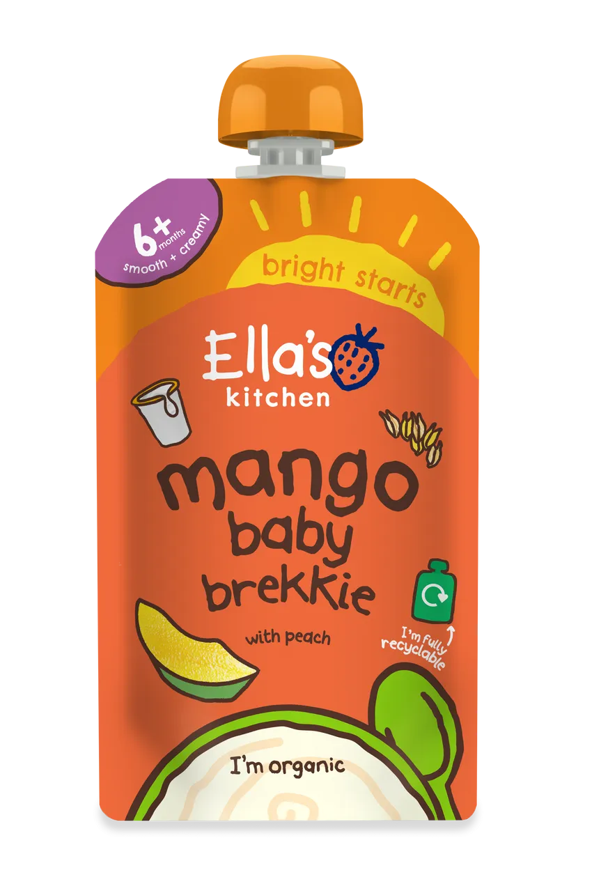 Ella’s Kitchen Organic Mango Baby Brekkie Super Smooth Puree Pouch – 6+ Months, 100g