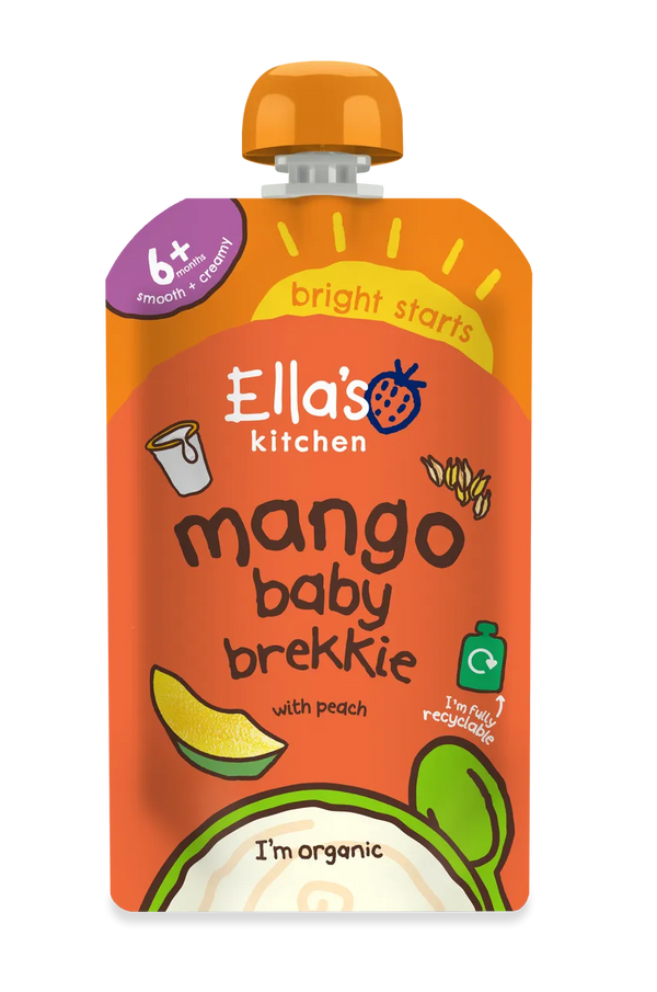 Ella’s Kitchen Organic Mango Baby Brekkie Super Smooth Puree Pouch – 6+ Months, 100g