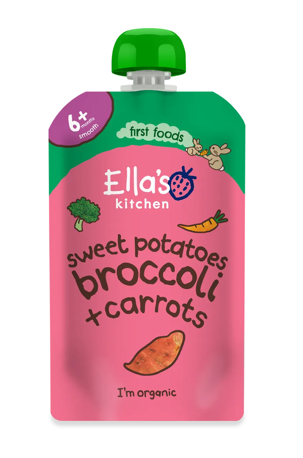Ella’s Kitchen Organic Sweet Potatoes, Broccoli & Carrots Baby Puree Pouch – 6+ Months, 120g