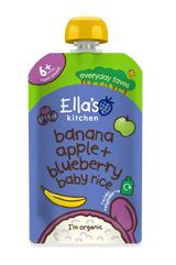 Ella’s Kitchen Organic Banana Apple & Blueberry Baby Rice Pouch 120g