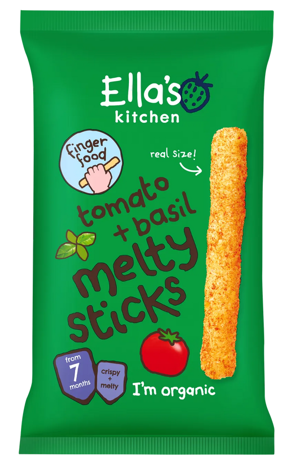 Ella’s Kitchen Organic Tomato & Basil Melty Sticks Baby Snack – 7+ Months, 16g