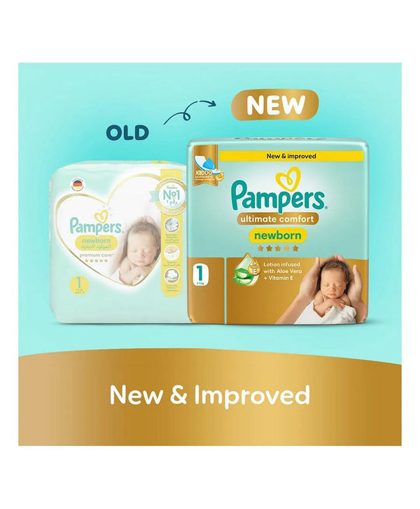 Pampers Ultimate Comfort Taped Diapers Size 1 2–5kg 50 Count – White