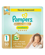 Pampers Ultimate Comfort Taped Diapers Size 1 2–5kg 50 Count – White