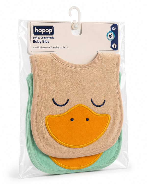 Hopop Soft & Comfortable Baby Bibs Pack of 2 – Assorted