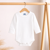Hopop Baby Cotton Round Neck Full Sleeve Romper Pack of 1 - White