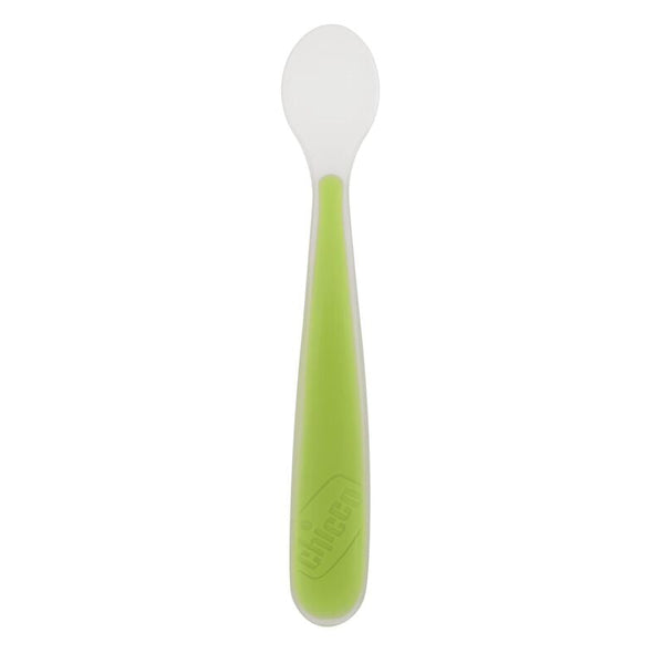 Chicco Soft Silicone Spoon Green 6M+