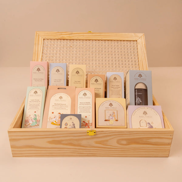 Baby Forest Nanhi Pitari First Birthday Wooden Gifting Box 12-Piece Set