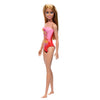Beach Barbie Doll With Blond Hair Wearing Pink Swim Suit