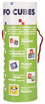 Giggles Info Cubes Learning Blocks 26-Piece 3Y+ – Multicolor