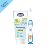 Chicco Combo- Toothbrush Blue Tooth Paste Apple Banana No Fluoride (6M-6Y) (50G)