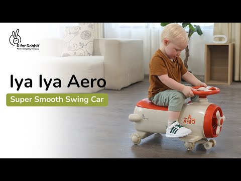 R For Rabbit Iya Iya Aero Swing Car for kids 2 in 1 Ride On - Cream Orange