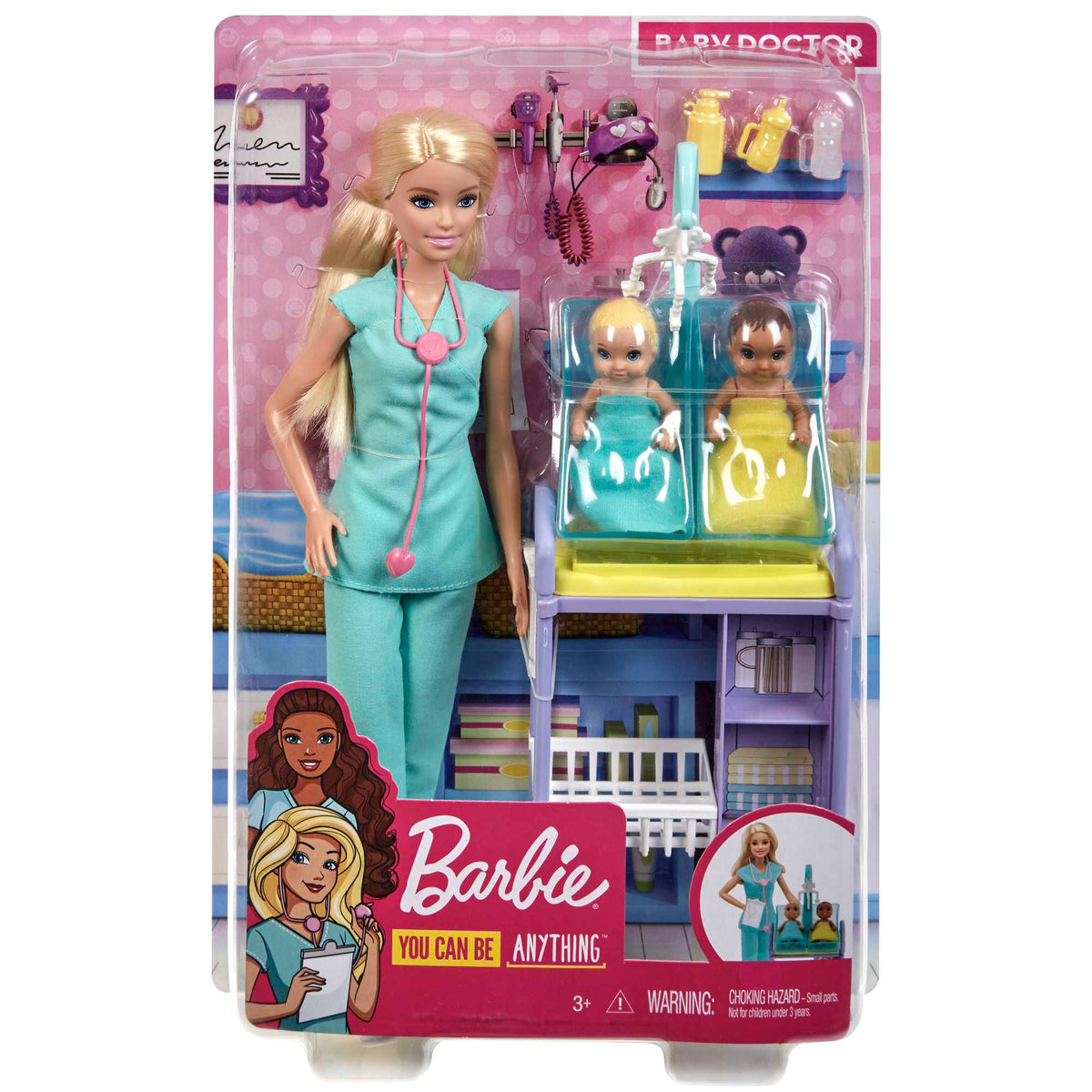 Barbie Baby Doctor Playset With Blonde Doll