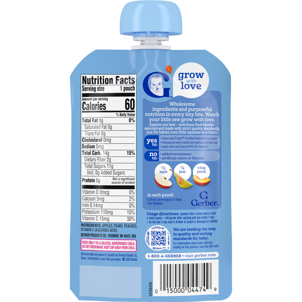 Gerber Apple Pear Peach Pouch
