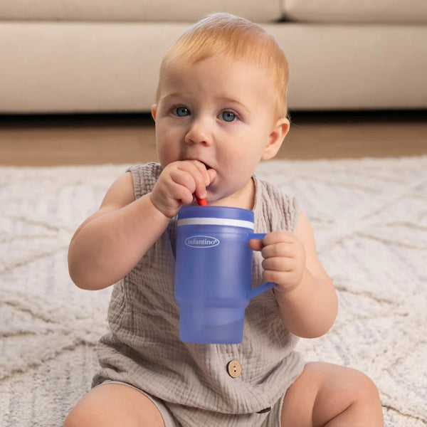 Infantino My 1st Tumbler Silicone 9oz - Blue 260ML