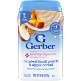 Gerber Powerblend Probiotic Cereal Oatmeal Lentil Peach Apple – 8+ Months