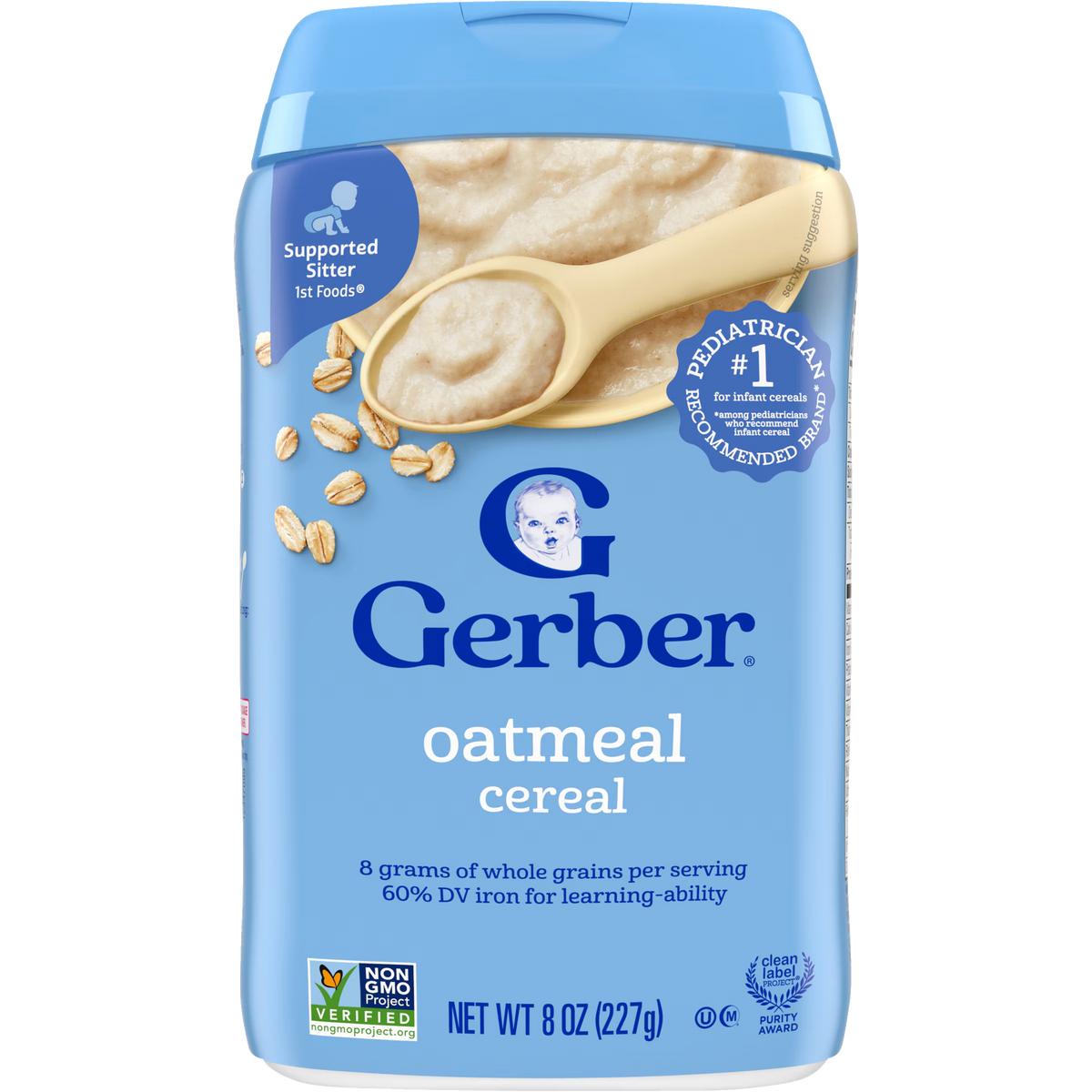 Gerber Grain & Grow Oatmeal Cereal for Babies – 227g Infant Cereal
