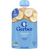 Gerber Banana Puree Baby Food Pouch – Stage 2, 3.5 oz (99g)