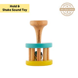 Brainsmith Cage Bell with Handle 7 × 7 × 12.4 cm Natural Wood